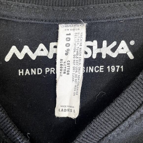 Marushka Hand Printed T-Shirt Women's Size Large Sea Grass In The Wind Unique - Picture 9 of 12